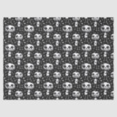 Voodoo Doll Pattern Schwarz & Weiß Decoupage Seidenpapier (Vorderseite)