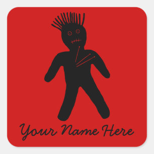 Voodoo Doll Quadratischer Aufkleber