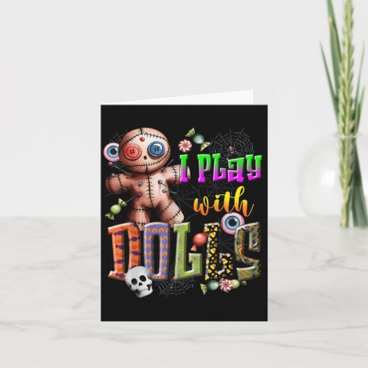 Voodoo Doll Shirt Play With Dolls Funny Soky Eyeba Karte (Vorderseite)