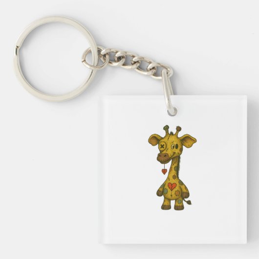 Voodoo-Giraffe-T-Shirt – Herzliche Höhen Schlüsselanhänger (Vorderseite)