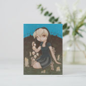 Voodoo GOTH Mädchenschädel Postkarte (Stehend Vorderseite)