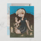 Voodoo GOTH Mädchenschädel Postkarte (Vorne/Hinten)