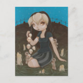 Voodoo GOTH Mädchenschädel Postkarte (Vorderseite)