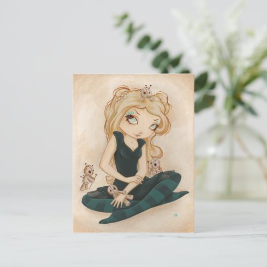 Voodoo Goth Postkarte (Stehend Vorderseite)