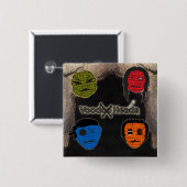 Voodoo Heads ~ Höhle Button (Vorne & Hinten)