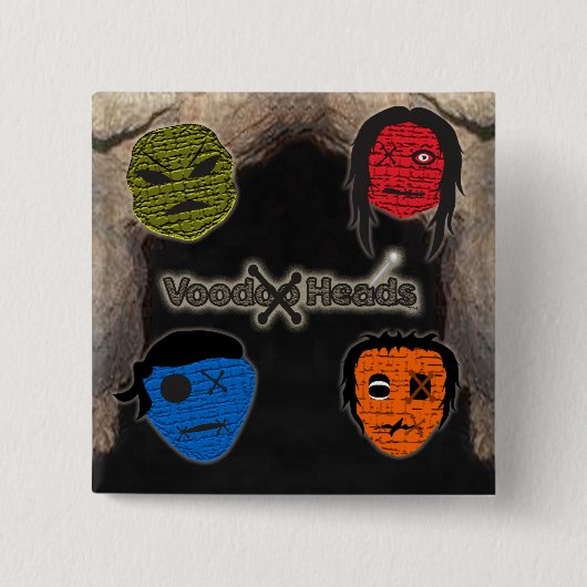 Voodoo Heads ~ Höhle Button (Vorderseite)