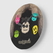 Voodoo Heads ~ Höhle Große Wanduhr (Winkel)