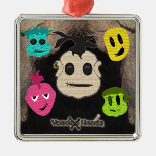 Voodoo Heads ~ Höhle Silbernes Ornament