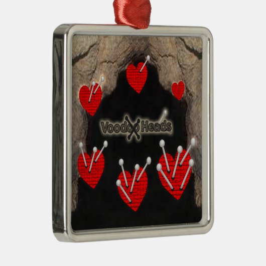 Voodoo Heads ~ Höhle Silbernes Ornament (Rechts)
