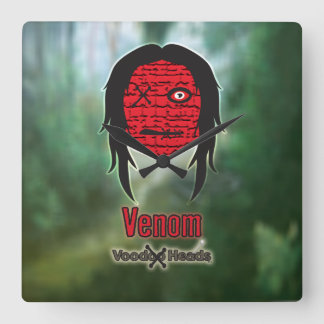 Voodoo Heads ~ Sumpf Quadratische Wanduhr
