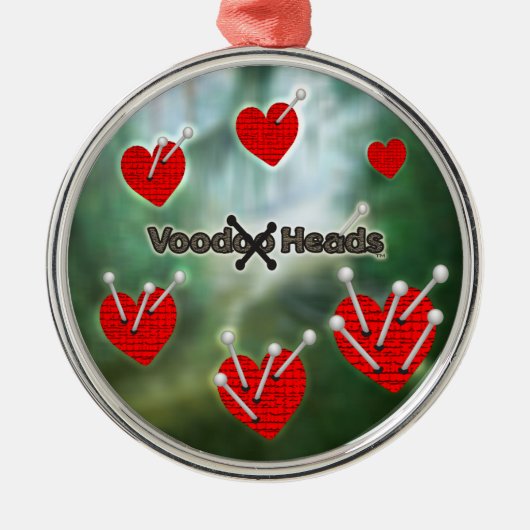 Voodoo Heads ~ Sumpf Silbernes Ornament (Vorne)