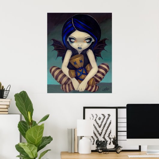 Voodoo in Blue Gothic Fee Print Poster (Heimbüro)
