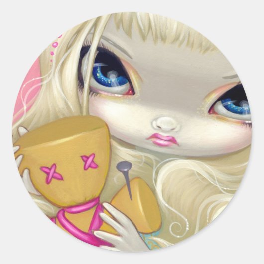 "Voodoo in Pink"-Aufkleber Runder Aufkleber (Vorderseite)