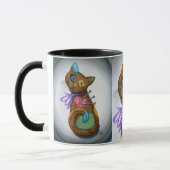Voodoo-Katzen-Puppen-Patchwork-Katzen-gotische Tasse (Links)