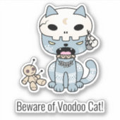 Voodoo Katzenbenutzerdefinierter Text Aufkleber (Vorderseite)
