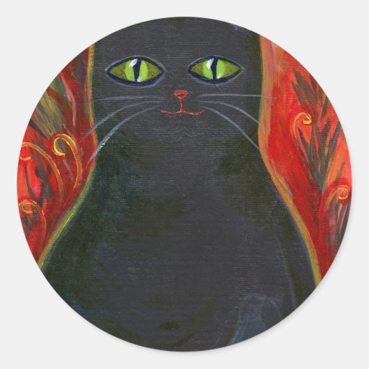 Voodoo Kitty Runder Aufkleber (Vorderseite)