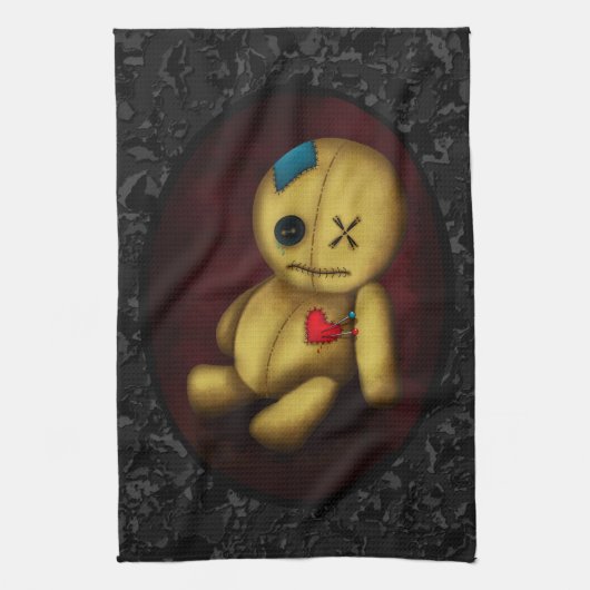 Voodoo Lumpenpuppe Geschirrtuch (Vertikal)