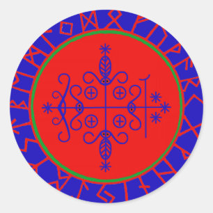 Voodoo Magik - Papa Legba Runder Aufkleber