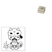 Voodoo-Puppe-Katze 1x1 Gummistempel (Stempel)