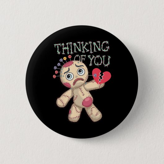 Voodoo-Puppe Niedlich Dunkler Humor Liebe Sarkasmu Button (Vorderseite)