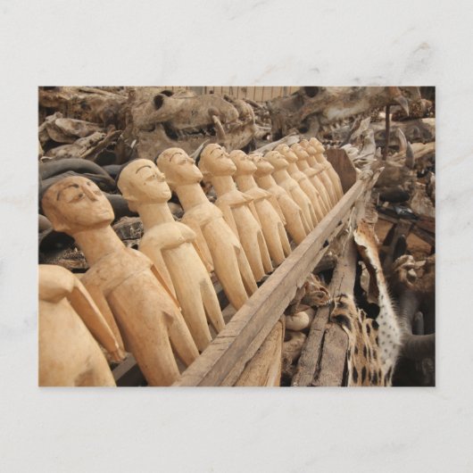 Voodoo Puppen am Fetisch Markt, Westafrika Postkarte (Vorderseite)