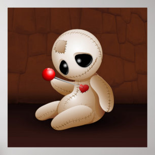 Voodoo-Puppen-Cartoon in den Liebeplakaten Poster