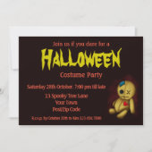 Voodoo Rag Doll mit Schaltflächen Patches und Butt Einladung (Vorderseite)