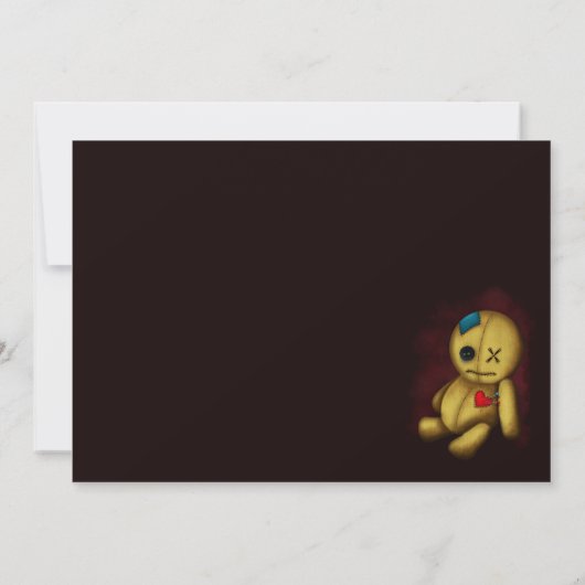 Voodoo Rag Doll mit Schaltflächen Patches und Butt Einladung (Rückseite)