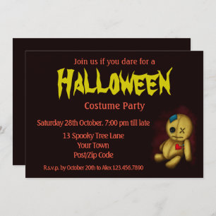 Voodoo Rag Doll mit Schaltflächen Patches und Butt Einladung