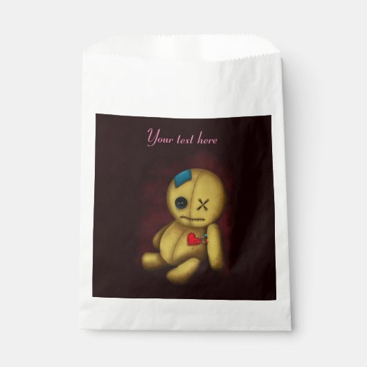 Voodoo Rag Doll mit Schaltflächen Patches und Butt Geschenktütchen (Vorderseite)