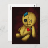 Voodoo Rag Doll mit Schaltflächen Patches und Butt Postkarte (Vorne/Hinten)