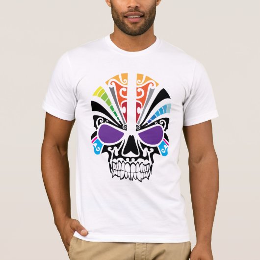 Voodoo Rainbow Skull T-Shirt (Vorderseite)