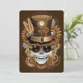 Voodoo-Retro-Maschine Einladung (Stehend Vorderseite)