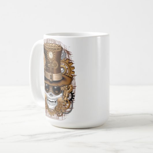 Voodoo-Retro-Maschine Kaffeetasse (Vorderseite Links)