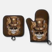 Voodoo-Retro-Maschine Ofenhandschuh & Topflappen-Set (Vorderseite)