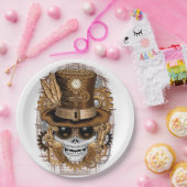 Voodoo-Retro-Maschine Pappteller (Party)