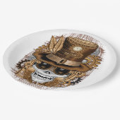 Voodoo-Retro-Maschine Pappteller (Schrägansicht)