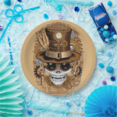 Voodoo-Retro-Maschine Pappteller (Party)