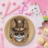 Voodoo-Retro-Maschine Pappteller (Party)