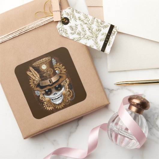 Voodoo-Retro-Maschine Quadratischer Aufkleber (Schenken)