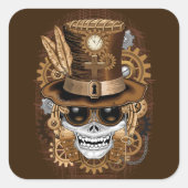 Voodoo-Retro-Maschine Quadratischer Aufkleber (Vorderseite)