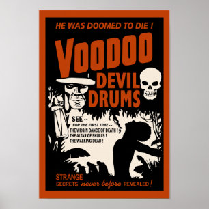 Voodoo-Teufel-Trommeln - Plakat mit Mann
