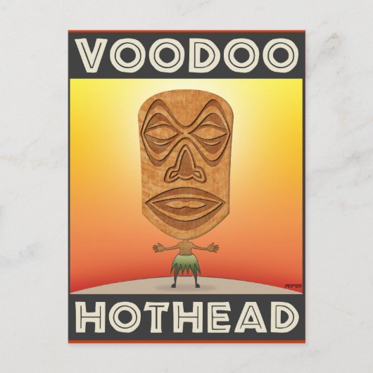 Voodoo Tiki Head Postkarte (Vorderseite)