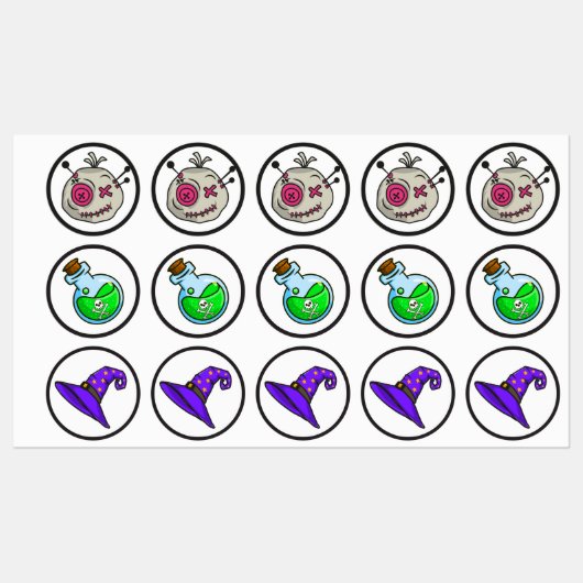 Voodoo-Token für große Umlaufklappen Wasserfeste A Etiketten (Blatt)