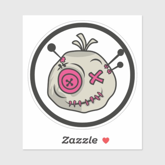 Voodoo Token Kleine 4" x 4" Vinyl Aufkleber (Blatt)