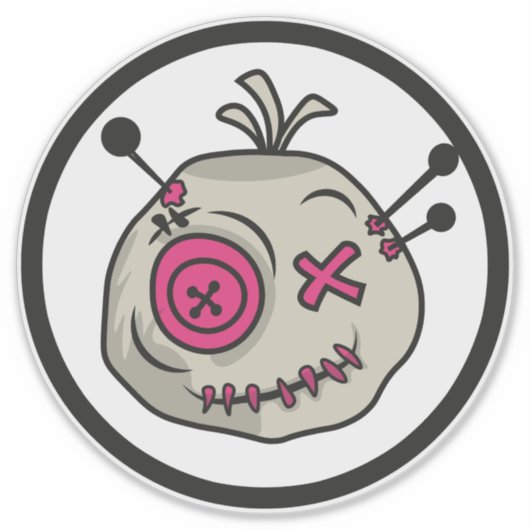 Voodoo Token Large 8" x 8" Vinyl Sticker (Vorderseite)