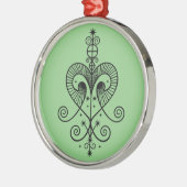 Voodoo Veve Erzulie Ornament Aus Metall (Links)