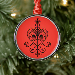 Voodoo Veve Erzulie Ornament Aus Metall