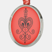 Voodoo Veve Erzulie Ornament Aus Metall (Links)