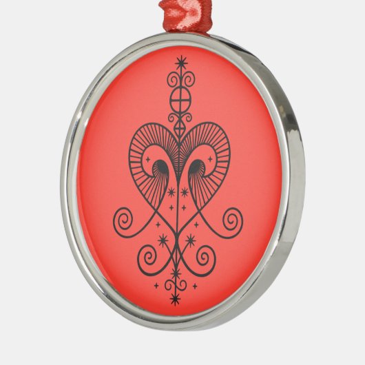 Voodoo Veve Erzulie Ornament Aus Metall (Links)